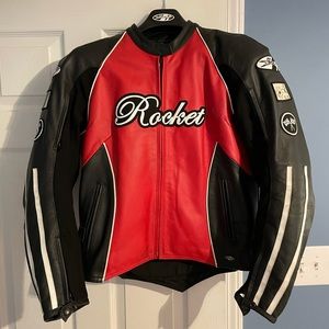 Joe Rocket Red & Black Women’s Padded Leather Motorcycle Jacket Size XL